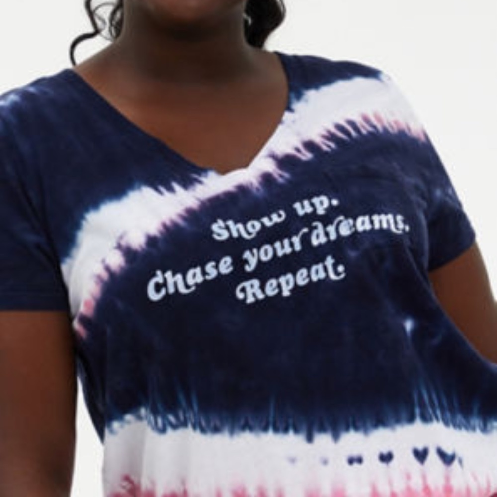 NWT!! TORRID POCKET TEE SHOW UP NAVY & PINK